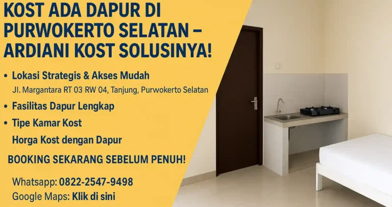 Kost Ada Dapur di Purwokerto Selatan, Cocok untuk Pasutri